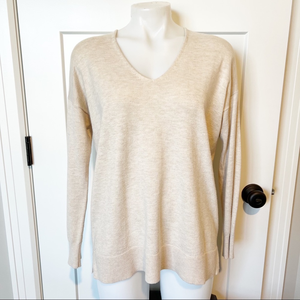 Loft V-Neck Cream Sweater
